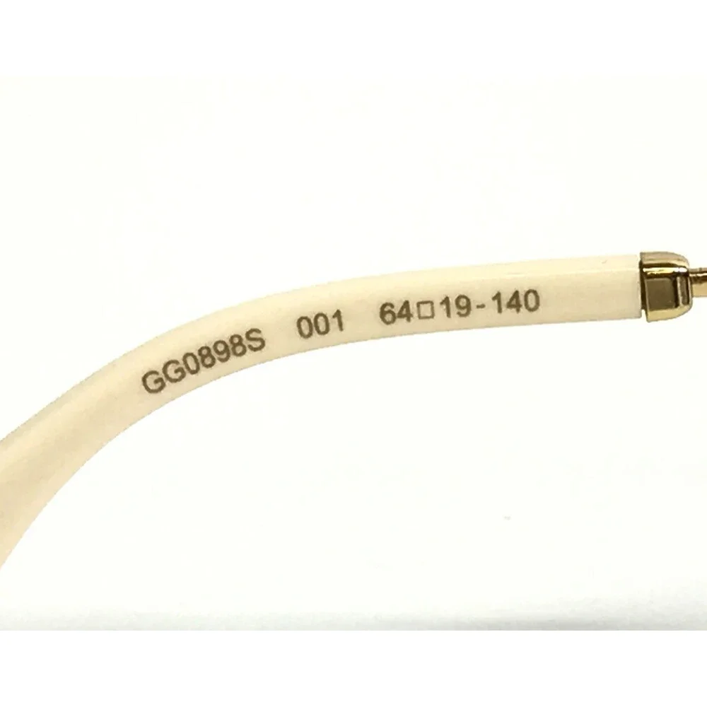 Gucci Sunglasses GG0898S 001 Gold Cat Eye Crystal Frames with Gray Lenses